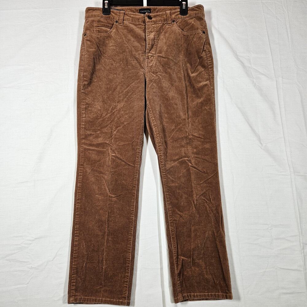 Talbots Corduroy Pants Womens 10 32x26 Brown Straight Leg Casual Mid Rise